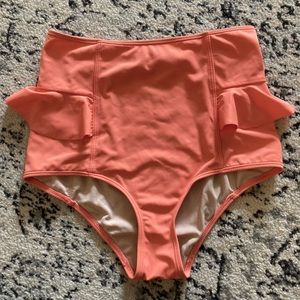 Kortni Jeane XS coral hip ruffles